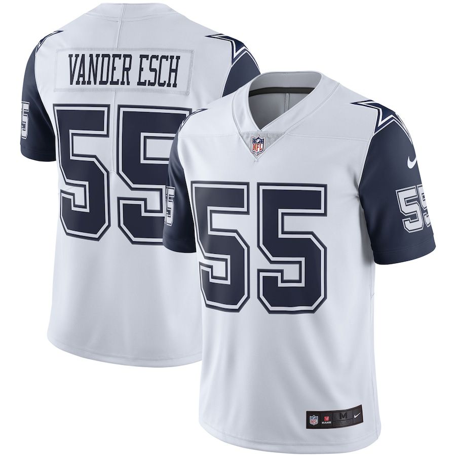 Men Dallas Cowboys 55 Leighton Vander Esch White Nike Color Rush Vapor Limited NFL Jersey